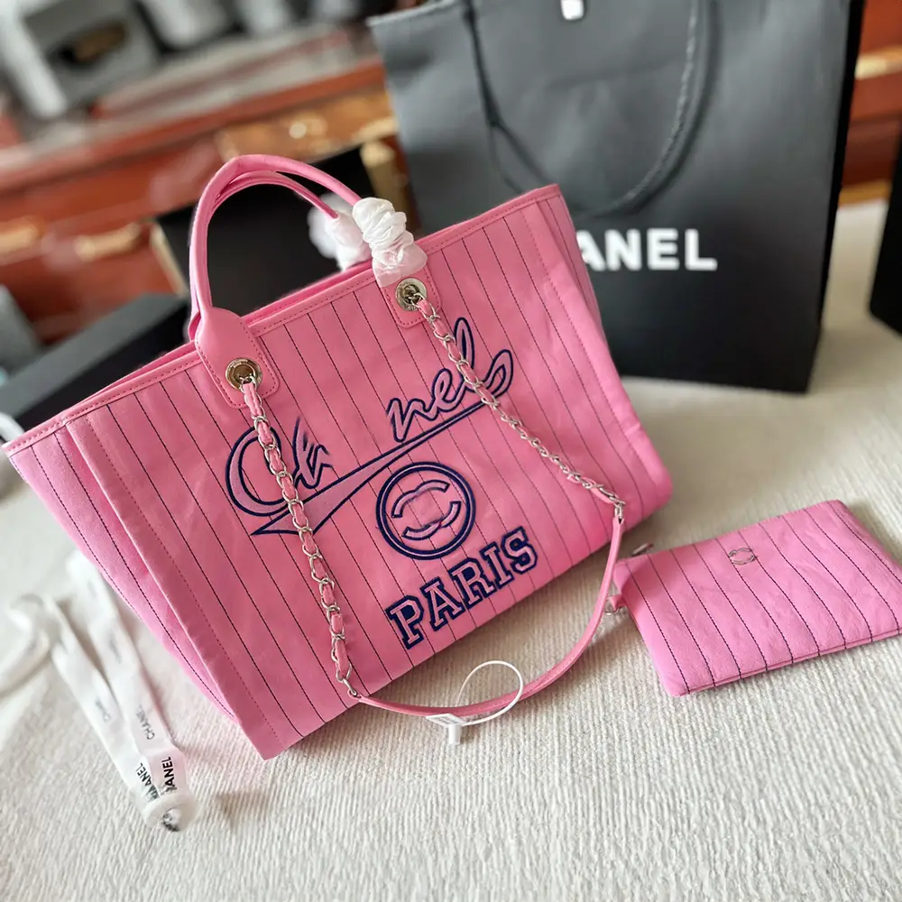 Original single new canvas denim beach bag shopping bag(图2)