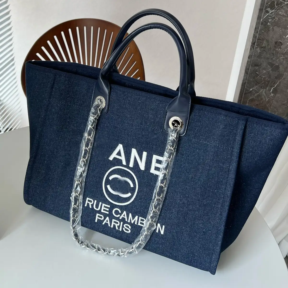 Embroidered logo style mommy bag, beach bag, shopping bag(图5)